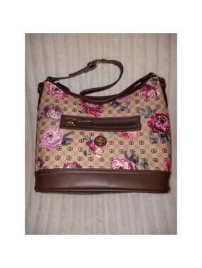 Giani Bernini Signature Floral Print Small Zip-Top Hobo Bag